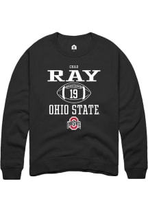 Chad Ray Rally Mens Black Ohio State Buckeyes NIL Sport Icon Crew Sweatshirt