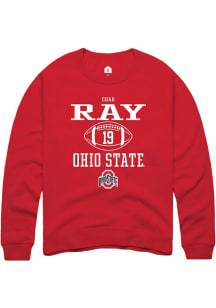 Chad Ray Rally Mens Red Ohio State Buckeyes NIL Sport Icon Crew Sweatshirt