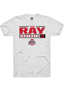 Chad Ray  Ohio State Buckeyes White Rally NIL Stacked Box Short Sleeve T Shirt