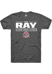 Chad Ray  Ohio State Buckeyes Dark Grey Rally NIL Stacked Box Short Sleeve T Shirt
