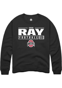 Chad Ray Rally Mens Black Ohio State Buckeyes NIL Stacked Box Crew Sweatshirt