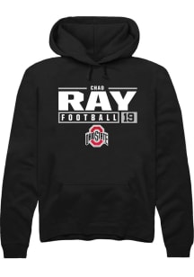 Chad Ray Rally Mens Black Ohio State Buckeyes NIL Stacked Box Hooded Sweatshirt