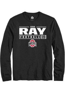 Chad Ray Rally Mens Black Ohio State Buckeyes NIL Stacked Box Tee