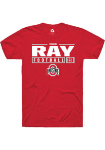 Chad Ray  Ohio State Buckeyes Red Rally NIL Stacked Box Short Sleeve T Shirt