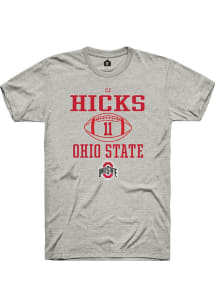 CJ Hicks  Ohio State Buckeyes Ash Rally NIL Sport Icon Short Sleeve T Shirt