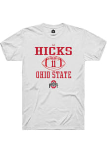 CJ Hicks  Ohio State Buckeyes White Rally NIL Sport Icon Short Sleeve T Shirt