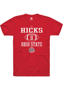 CJ Hicks  Ohio State Buckeyes Red Rally NIL Sport Icon Short Sleeve T Shirt