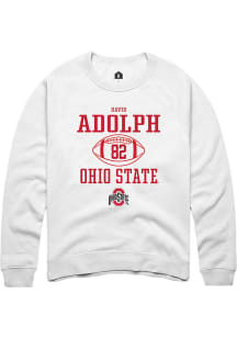 David Adolph  Rally Ohio State Buckeyes Mens White NIL Sport Icon Long Sleeve Crew Sweatshirt