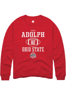 David Adolph  Rally Ohio State Buckeyes Mens Red NIL Sport Icon Long Sleeve Crew Sweatshirt