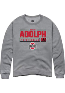 David Adolph  Rally Ohio State Buckeyes Mens Graphite NIL Stacked Box Long Sleeve Crew Sweatshir..