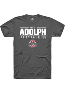 David Adolph Dark Grey Ohio State Buckeyes NIL Stacked Box Short Sleeve T Shirt