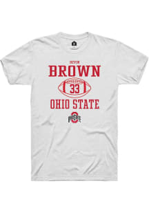 Devin Brown  Ohio State Buckeyes White Rally NIL Sport Icon Short Sleeve T Shirt