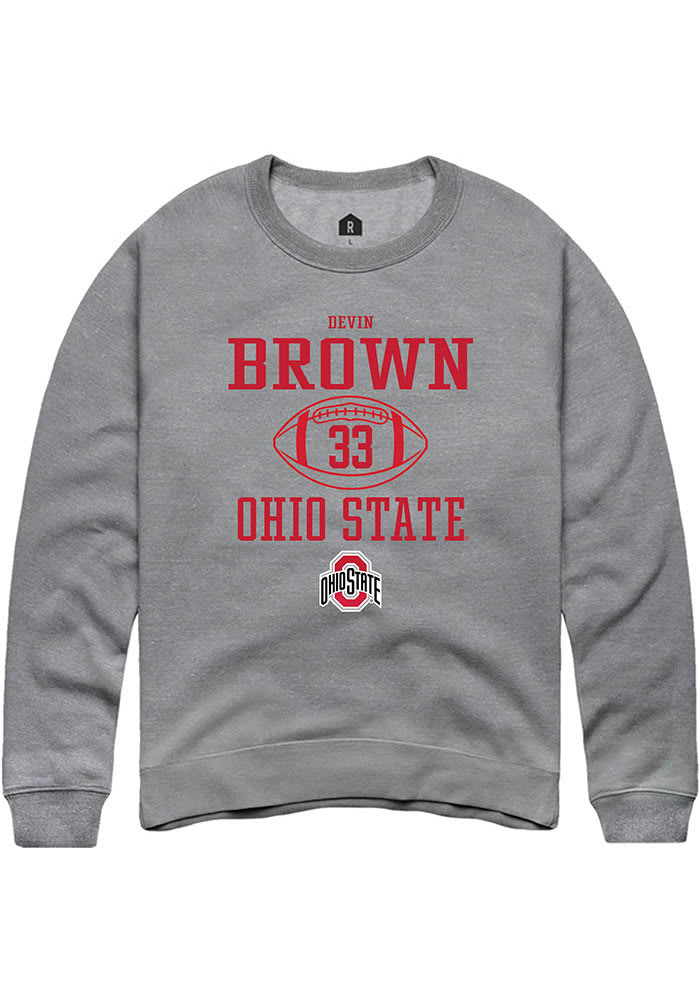 Devin Brown  Rally Ohio State Buckeyes Mens Graphite NIL Sport Icon Long Sleeve Crew Sweatshirt