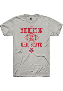 Jace Middleton  Ohio State Buckeyes Ash Rally NIL Sport Icon Short Sleeve T Shirt