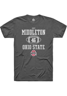 Jace Middleton  Ohio State Buckeyes Dark Grey Rally NIL Sport Icon Short Sleeve T Shirt