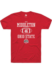 Jace Middleton  Ohio State Buckeyes Red Rally NIL Sport Icon Short Sleeve T Shirt