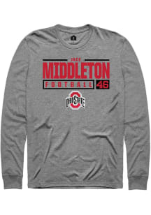 Jace Middleton  Ohio State Buckeyes Graphite Rally NIL Stacked Box Long Sleeve T Shirt