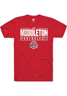 Jace Middleton  Ohio State Buckeyes Red Rally NIL Stacked Box Short Sleeve T Shirt