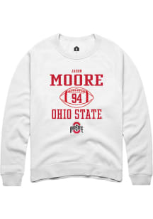 Jason Moore  Rally Ohio State Buckeyes Mens White NIL Sport Icon Long Sleeve Crew Sweatshirt