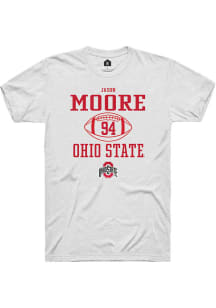 Jason Moore  Ohio State Buckeyes White Rally NIL Sport Icon Short Sleeve T Shirt