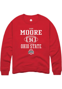 Jason Moore  Rally Ohio State Buckeyes Mens Red NIL Sport Icon Long Sleeve Crew Sweatshirt