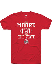 Jason Moore  Ohio State Buckeyes Red Rally NIL Sport Icon Short Sleeve T Shirt