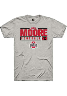 Jason Moore  Ohio State Buckeyes Ash Rally NIL Stacked Box Short Sleeve T Shirt