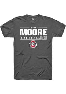 Jason Moore  Ohio State Buckeyes Dark Grey Rally NIL Stacked Box Short Sleeve T Shirt