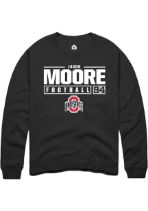 Jason Moore  Rally Ohio State Buckeyes Mens Black NIL Stacked Box Long Sleeve Crew Sweatshirt