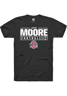 Jason Moore  Ohio State Buckeyes Black Rally NIL Stacked Box Short Sleeve T Shirt