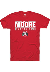 Jason Moore  Ohio State Buckeyes Red Rally NIL Stacked Box Short Sleeve T Shirt