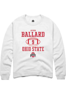 Jayden Ballard  Rally Ohio State Buckeyes Mens White NIL Sport Icon Long Sleeve Crew Sweatshirt