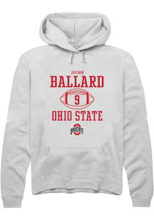 Jayden Ballard  Rally Ohio State Buckeyes Mens White NIL Sport Icon Long Sleeve Hoodie