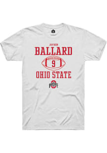 Jayden Ballard  Ohio State Buckeyes White Rally NIL Sport Icon Short Sleeve T Shirt