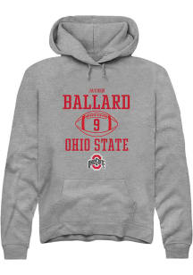 Jayden Ballard  Rally Ohio State Buckeyes Mens Graphite NIL Sport Icon Long Sleeve Hoodie