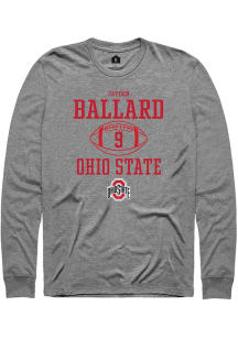 Jayden Ballard  Ohio State Buckeyes Graphite Rally NIL Sport Icon Long Sleeve T Shirt