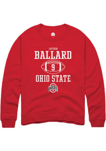 Jayden Ballard  Rally Ohio State Buckeyes Mens Red NIL Sport Icon Long Sleeve Crew Sweatshirt