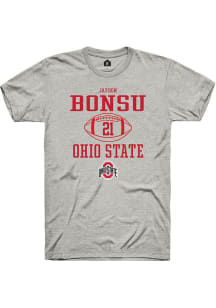 Jayden Bonsu  Ohio State Buckeyes Ash Rally NIL Sport Icon Short Sleeve T Shirt