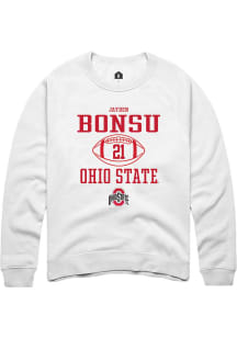 Jayden Bonsu  Rally Ohio State Buckeyes Mens White NIL Sport Icon Long Sleeve Crew Sweatshirt