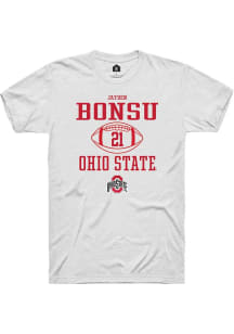 Jayden Bonsu  Ohio State Buckeyes White Rally NIL Sport Icon Short Sleeve T Shirt