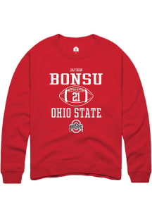 Jayden Bonsu  Rally Ohio State Buckeyes Mens Red NIL Sport Icon Long Sleeve Crew Sweatshirt