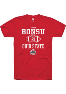 Jayden Bonsu  Ohio State Buckeyes Red Rally NIL Sport Icon Short Sleeve T Shirt