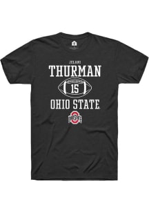 Jelani Thurman  Ohio State Buckeyes Black Rally NIL Sport Icon Short Sleeve T Shirt