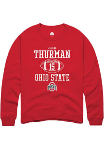 Jelani Thurman  Rally Ohio State Buckeyes Mens Red NIL Sport Icon Long Sleeve Crew Sweatshirt