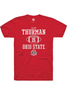 Jelani Thurman  Ohio State Buckeyes Red Rally NIL Sport Icon Short Sleeve T Shirt