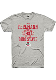 John Ferlmann  Ohio State Buckeyes Ash Rally NIL Sport Icon Short Sleeve T Shirt