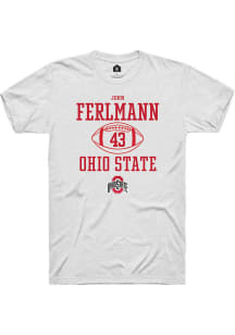 John Ferlmann  Ohio State Buckeyes White Rally NIL Sport Icon Short Sleeve T Shirt