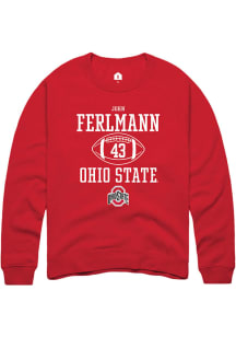 John Ferlmann  Rally Ohio State Buckeyes Mens Red NIL Sport Icon Long Sleeve Crew Sweatshirt