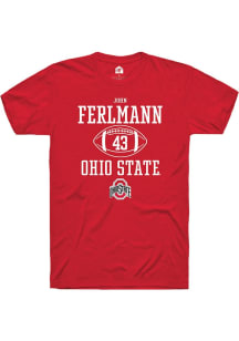 John Ferlmann  Ohio State Buckeyes Red Rally NIL Sport Icon Short Sleeve T Shirt