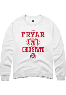 Josh Fryar  Rally Ohio State Buckeyes Mens White NIL Sport Icon Long Sleeve Crew Sweatshirt